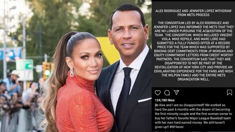 Jennifer Lopez confesses on social media that she and her boyfriend Alex Rodriguez are 'disappointed', find out why