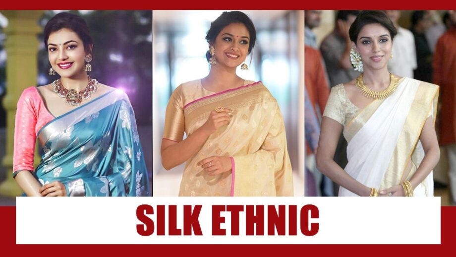 Kajal Aggarwal VS Keerthy Suresh VS Asin Thottumkal: Who Dazzles In Silk Ethnic Outfits?