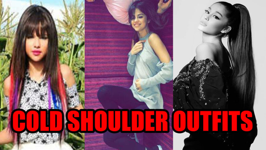 Selena Gomez, Ariana Grande And Miley Cyrus Looking Mesmerizing In These Cold Shoulder Outfits