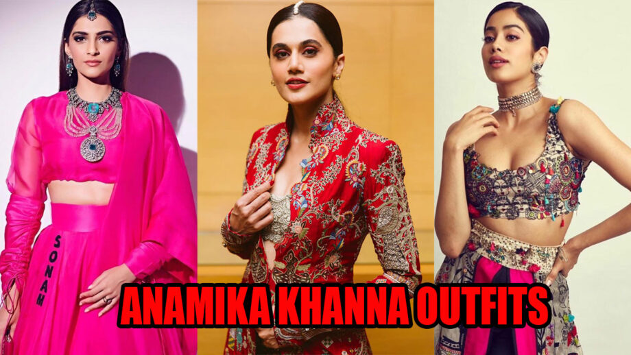 Sonam Kapoor, Taapsee Pannu, And Janhvi Kapoor In Anamika Khanna's outfits 5