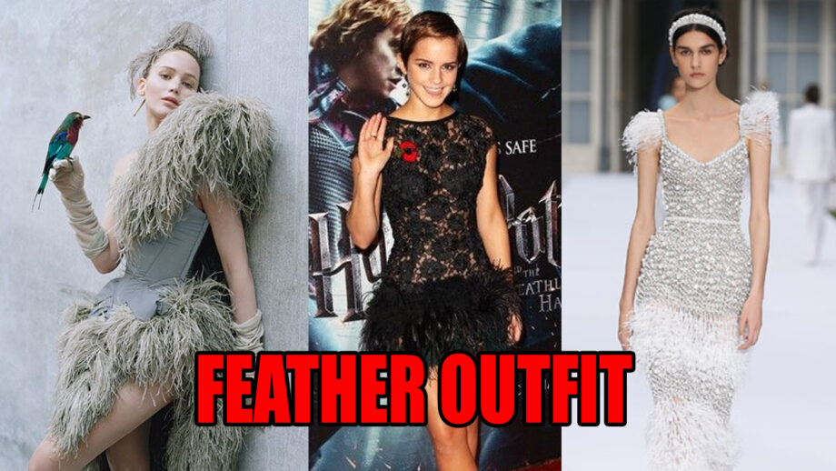 Times When Jennifer Lawrence, Emma Watson And Jessica Alba Totally Slayed A Feather Outfit