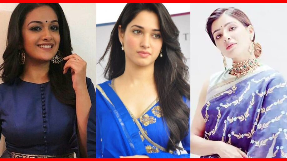 6 Times Keerthy Suresh, Tamannaah Bhatia, And Samantha Akkineni Proved They Are The HOTTEST DIVAS In BLUE