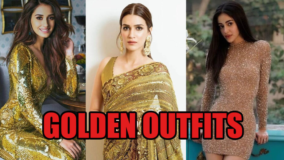 Disha Patani, Kriti Sanon And Ananya Panday; Celebs In GOLDEN Hot Looks 6