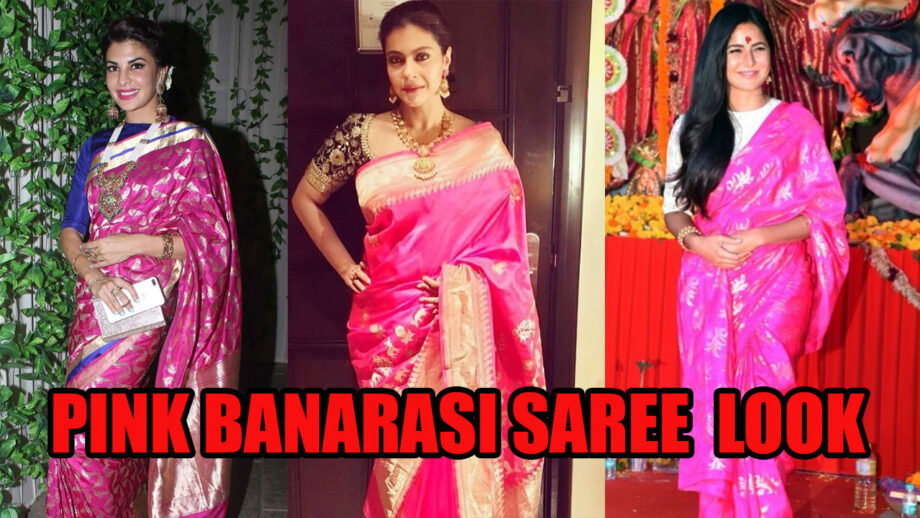 Jacqueline Fernandez VS Kajol VS Katrina Kaif: Who Aces The Pink Banarasi Saree Look Better?
