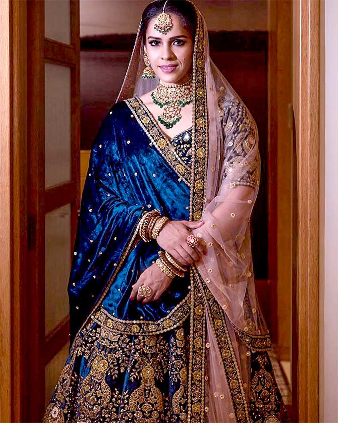 Look Gorgeous In This Bridal Fashion From Saina Nehwal - 0