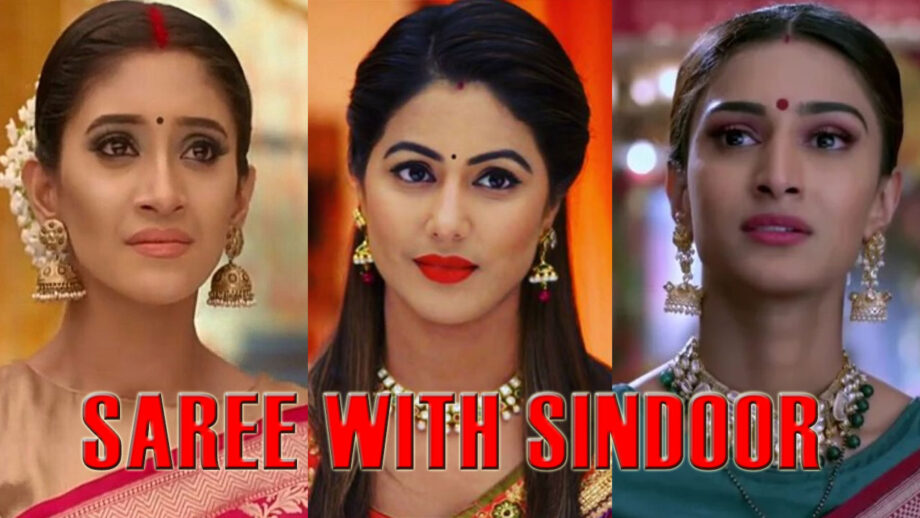 PHOTOS: Hina Khan, Shivangi Joshi, Erica Fernandes's On-Screen Saree With Sindoor Looks That Caught Our Attention 6