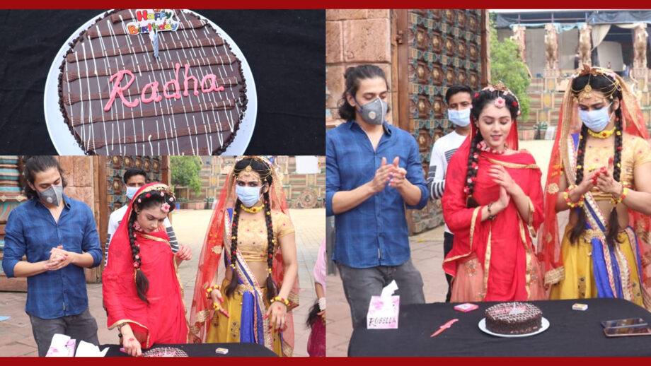 [Unseen Pictures]: Mallika Singh cuts birthday cake on RadhaKrishn sets, Sumedh Mudgalkar cheers for her 4