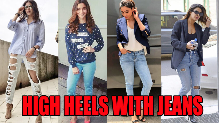 Take Tips On How To Wear High Heels With Jeans 7