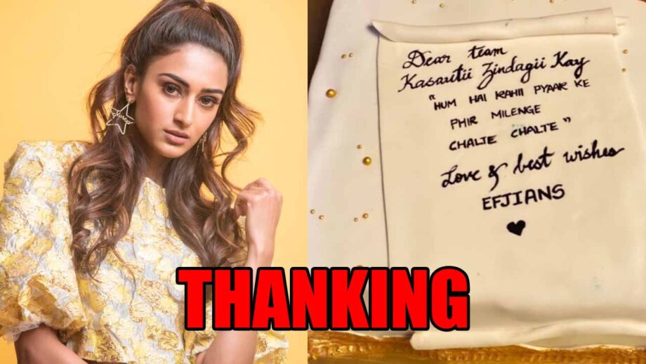 Why is Erica Fernandes thanking her fans? 2