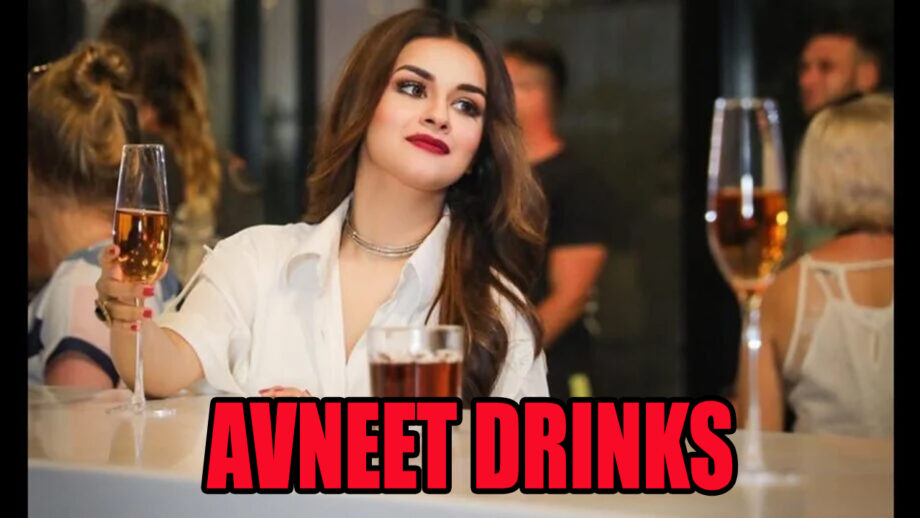 Cheers: Avneet Kaur drinks in a bar 1