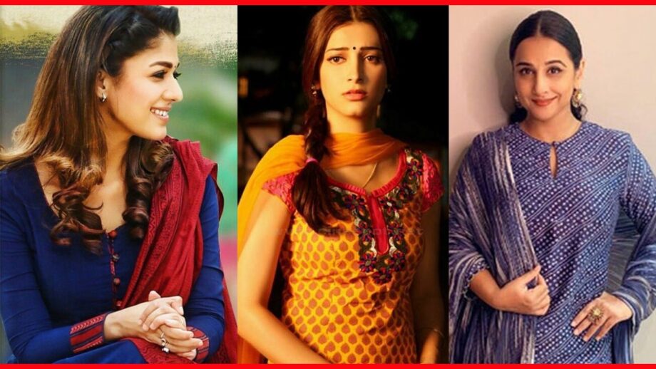 Desi In Salwar Kameez: Nayanthara, Shruti Hassan, And Vidya Balan Know Different Styles To Wear Salwar Kameez 3