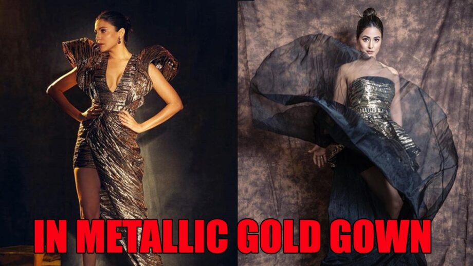 Hina Khan VS Anushka Sharma In Metallic Gold Gown: Who Wore It Best?