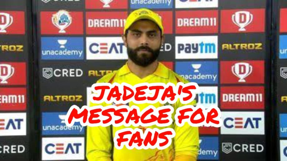 IPL 2020: Ravindra Jadeja’s special message for fans