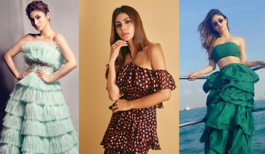 Naagin fame Mouni Roy, Karishma Tanna, Surbhi Jyoti, Surbhi Chandna stunning off shoulder dress look - 6