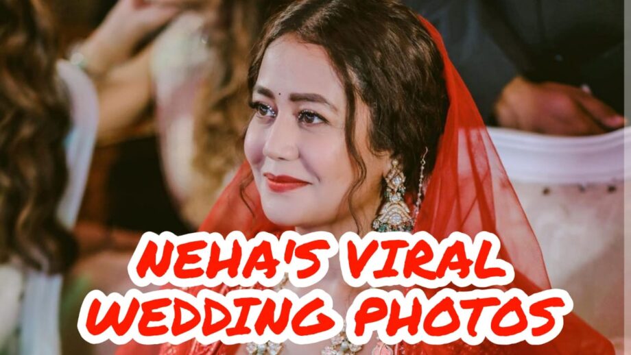 Neha Kakkar stuns in red bridal wear designed by Falguni Shane Peacock, photos go viral