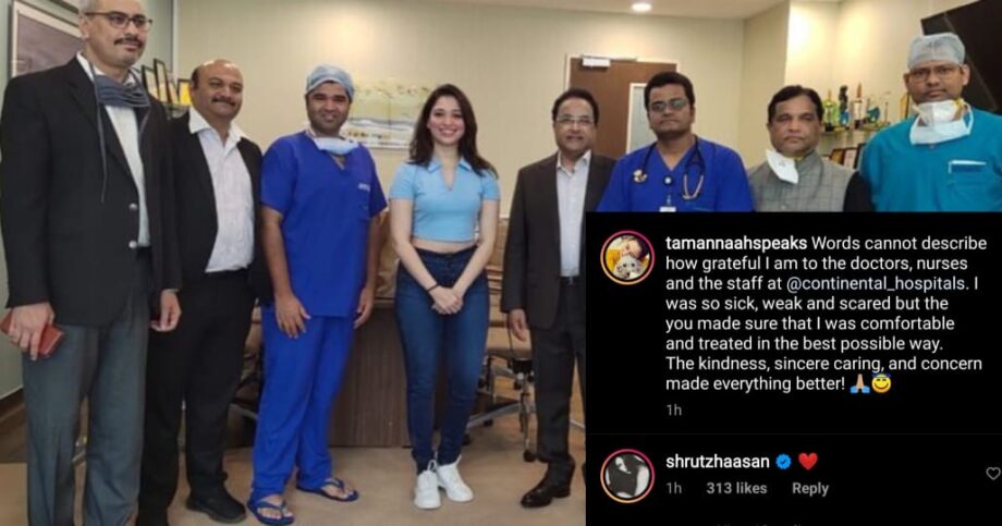 Tamannaah Bhatia has a special thanksgiving for her doctors after Covid-19 recovery, Shruti Haasan comments