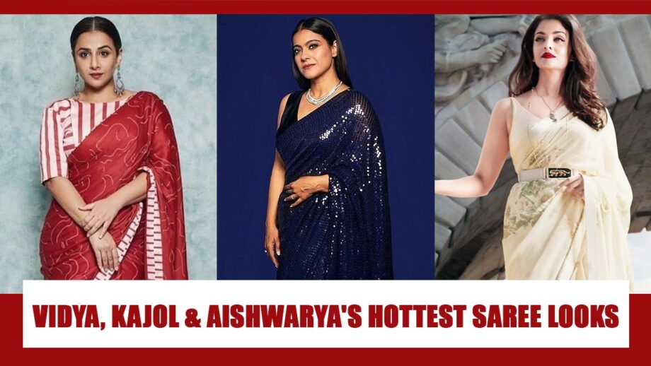 Vidya Balan, Kajol, Aishwarya Rai’s HOTTEST saree looks that are ideal for Navratri fashion 3