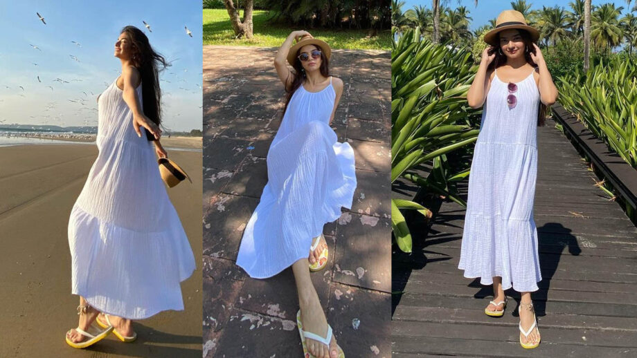 [] Anushka Sen looks angelic in white flowy gown, fans love it
