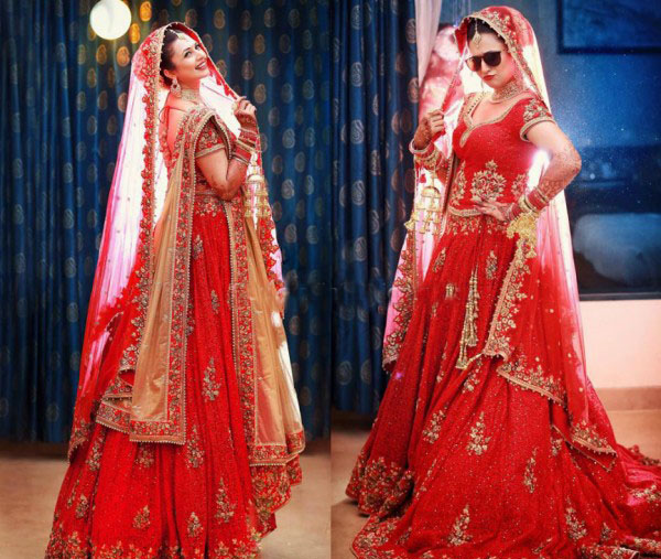 Divyanka Tripathi's Killer Style In Red Bridal Lehenga 2