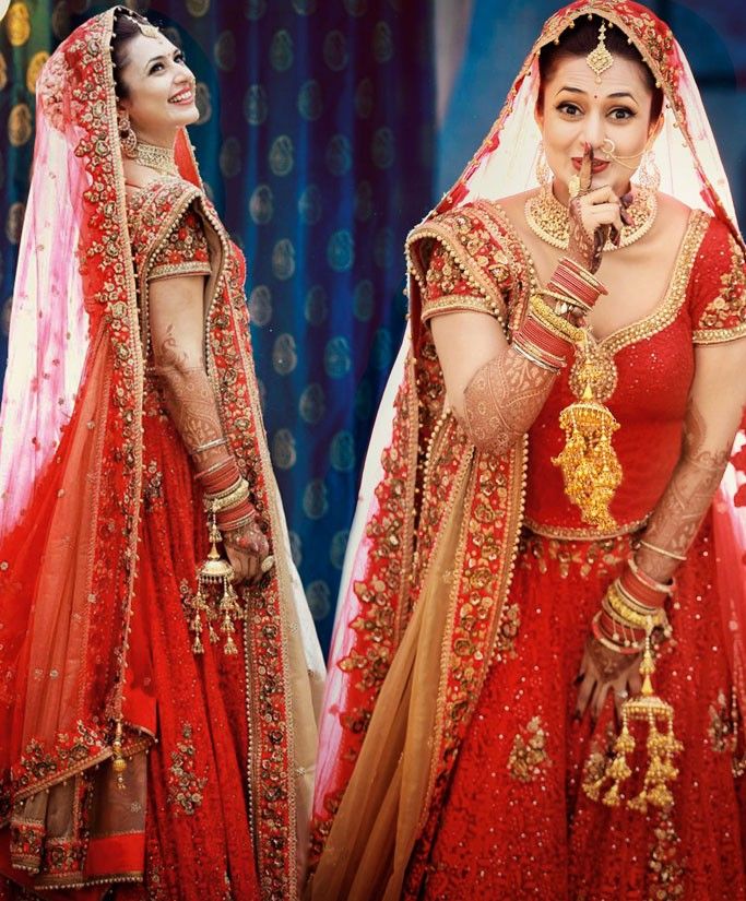Divyanka Tripathi's Killer Style In Red Bridal Lehenga 4