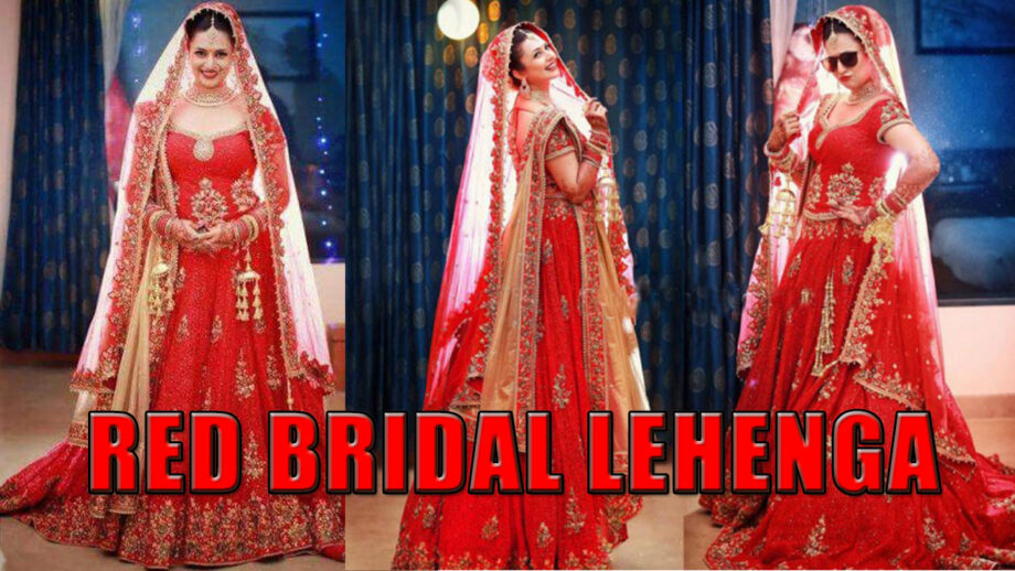 Divyanka Tripathi's Killer Style In Red Bridal Lehenga 5