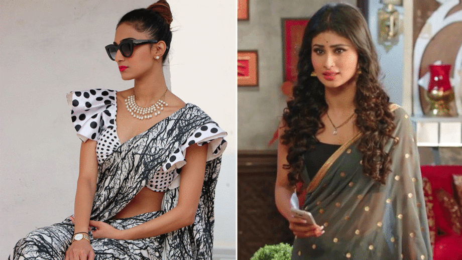 Erica Fernandes and Mouni Roy look drop-dead gorgeous in polka dot saree 3
