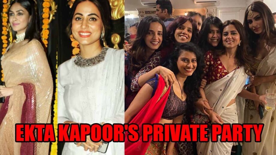 Glamorous In Desi Look: Hina Khan, Mouni Roy, Mrunal Thakur, Anita Hassanandani, Karan Patel at Ekta Kapoor's Private Party 12
