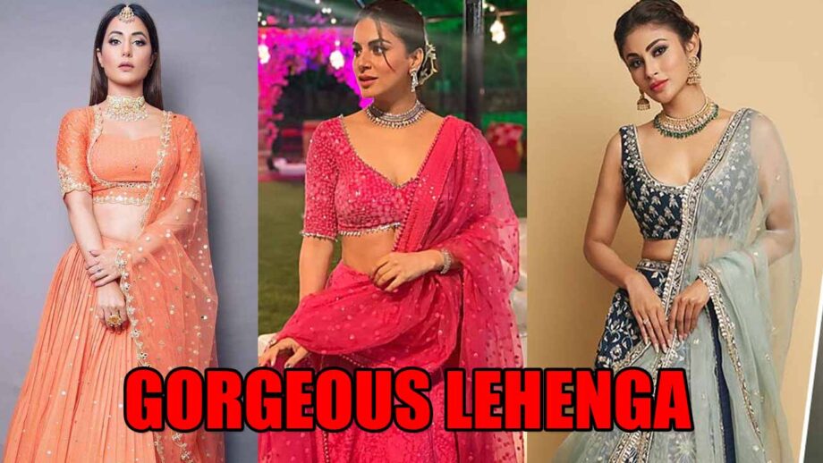 Hina Khan, Shraddha Arya, Mouni Roy In Gorgeous Lehenga Outfits