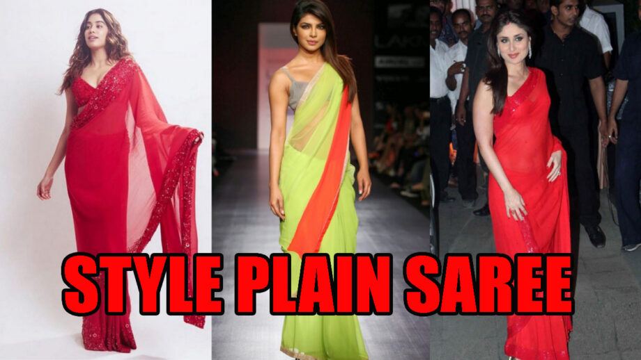 How To Become Stylish And Attractive In Simple Plain Saree?
