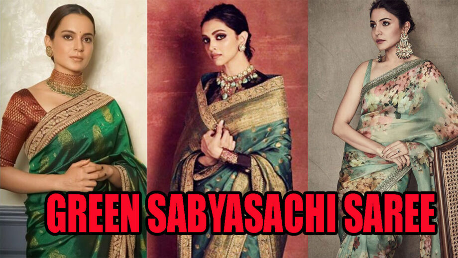 Kangana Ranaut Vs Deepika Padukone Vs Anushka Sharma: Who Looks Regal In Green Sabyasachi Saree?