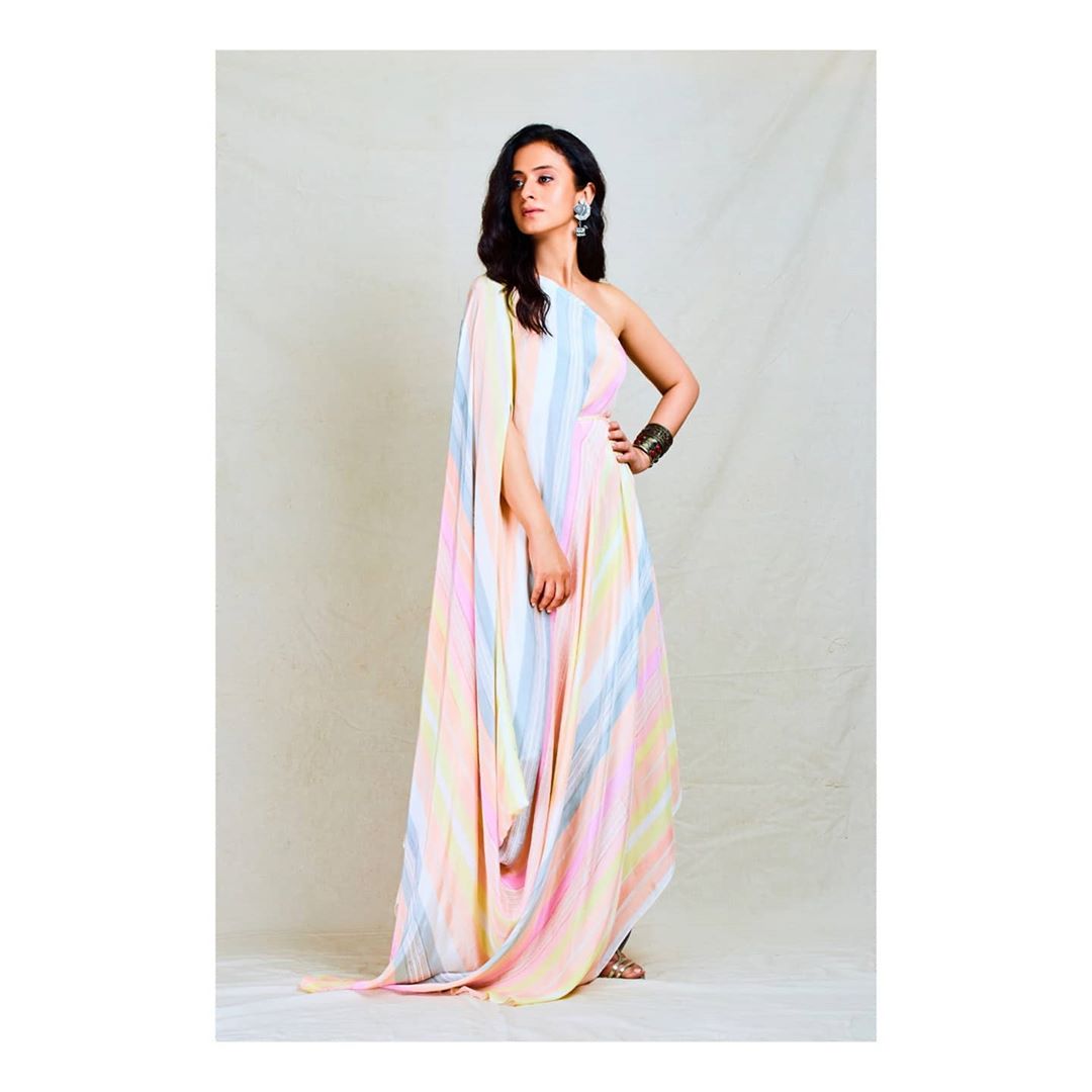 Mirzapur Fame Rasika Dugal's One Shoulder Multi-Coloured Oversized Gown Outfits Is Truly Unmissable; See Pics 1