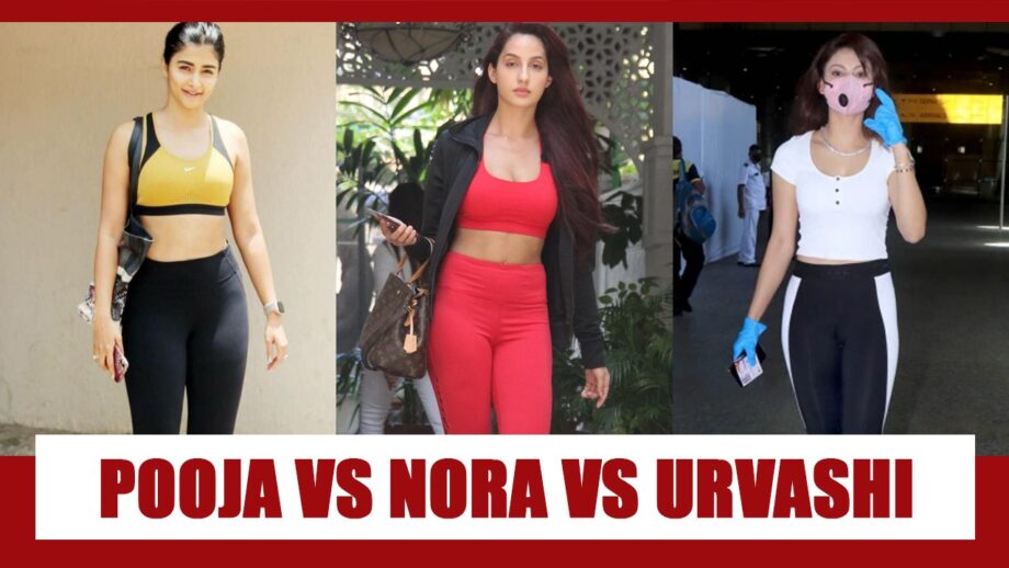 Pooja Hegde Vs Nora Fatehi Vs Urvashi Rautela: Unseen Smoking HOT Pictures In Tight Yoga Pants 1