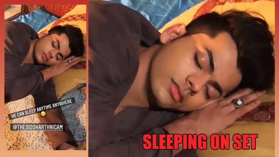 Private video: Siddharth Nigam aka Aladdin caught sleeping on the sets