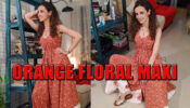 Sanaya Irani's Killer Style In A Floral Orange Maxi Dress