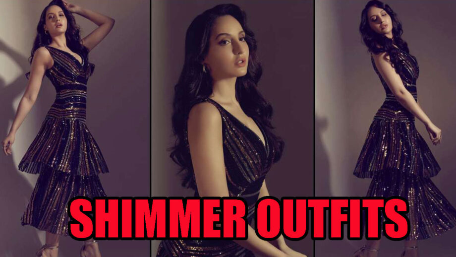 Times When Nora Fatehi Sparkled In Shimmer Outfits 5
