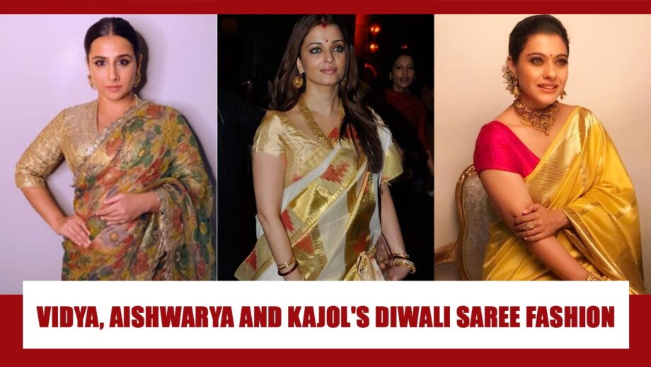 Want Some Traditional Saree Fashion Inspiration For Diwali? Take Cues From Vidya Balan, Aishwarya Rai And Kajol
