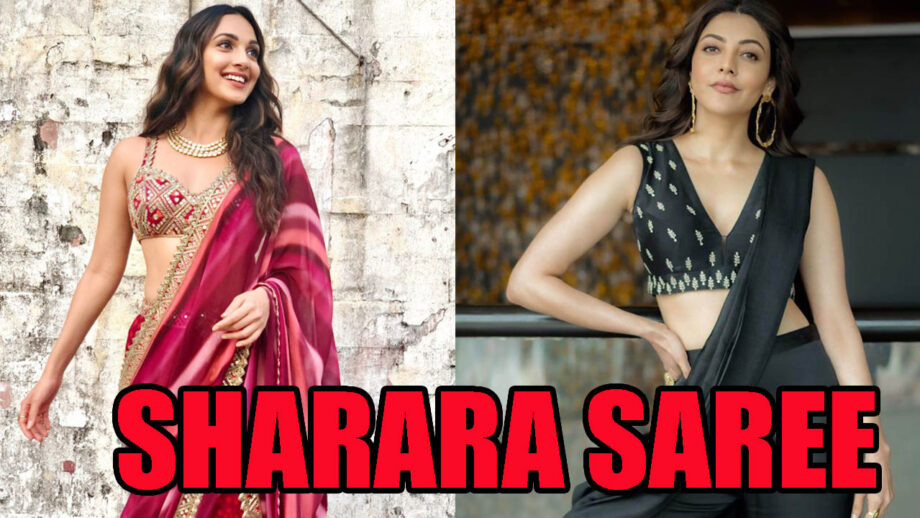 Want To Look Gorgeous In Sharara Saree? Take Some Ideas From Kiara Advani And Kajal Aggarwal 3