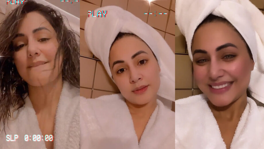 Watch Video: Hina Khan’s private moment in a towel