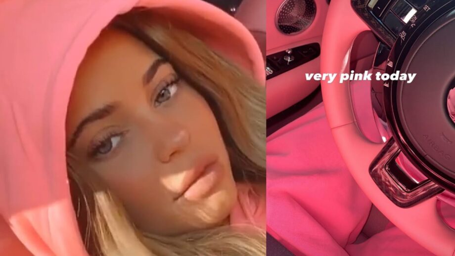 Watch Video: Kylie Jenner sets out for a fun long drive in hot pink look