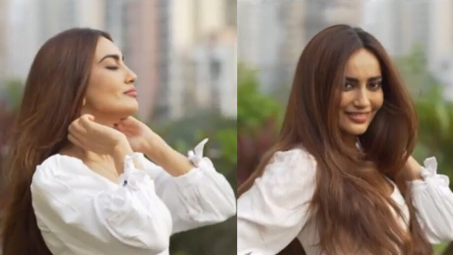 Watch video: Surbhi Jyoti bright, expressive as she plays with her long hair