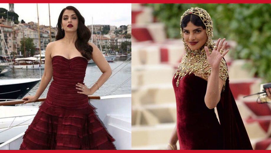 Aishwarya Rai Bachchan Or Priyanka Chopra: Who Has The Sexiest Looks In Wine Hued Gown?