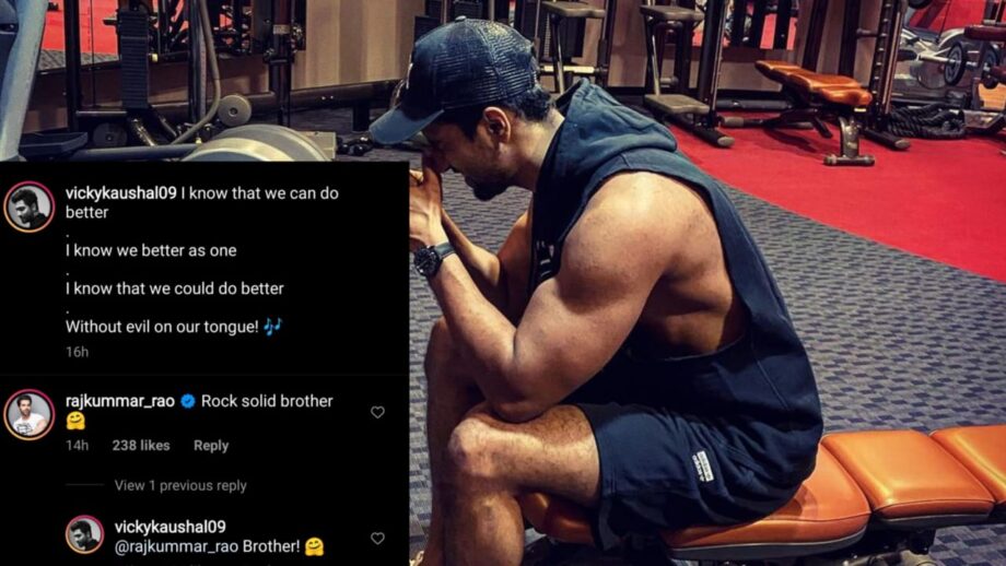 Beast Mode: Vicky Kaushal flaunts his biceps in style, Rajkummar Rao comments 'rock solid'