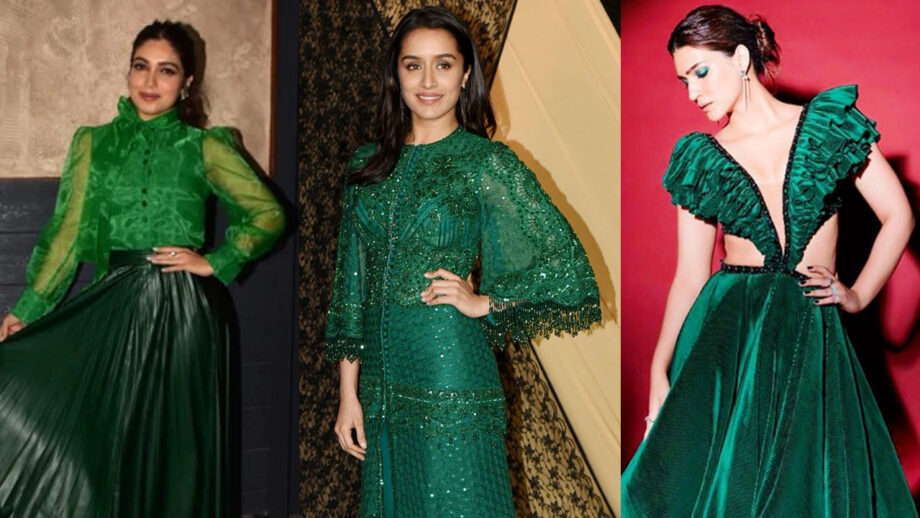 Bhumi Pednekar, Shraddha Kapoor, and Kriti Sanon: Have A Look At The Divas Who Totally Donned The Peacock Green Outfits