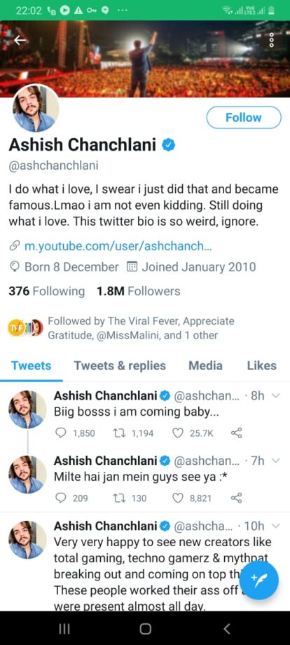 'Biig Boss i am comming baby' YouTube sensation Ashish Chanchlani entering Bigg Boss in January?