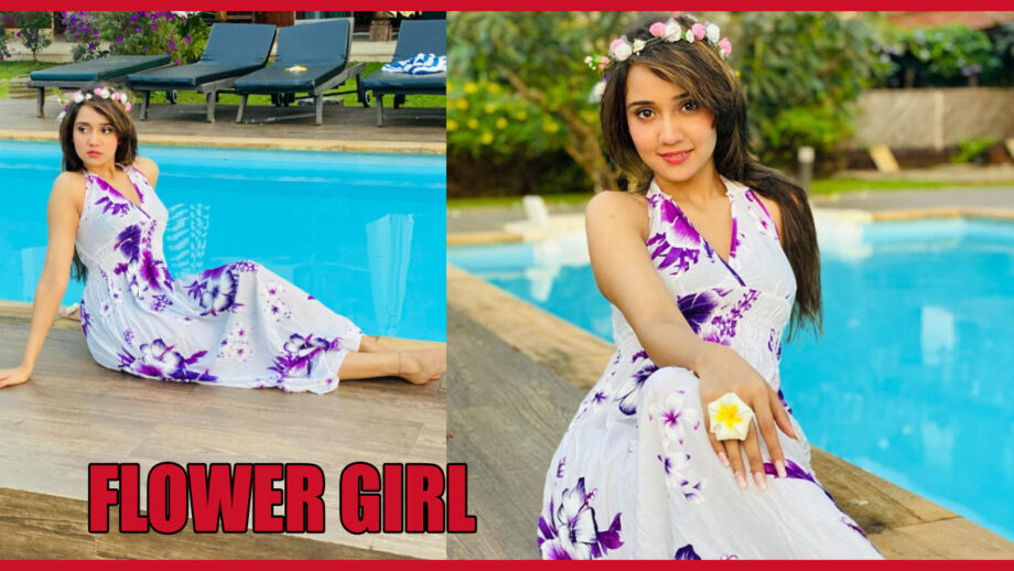 By the pool: Ashi Singh aka Yasmine is a gorgeous flower girl