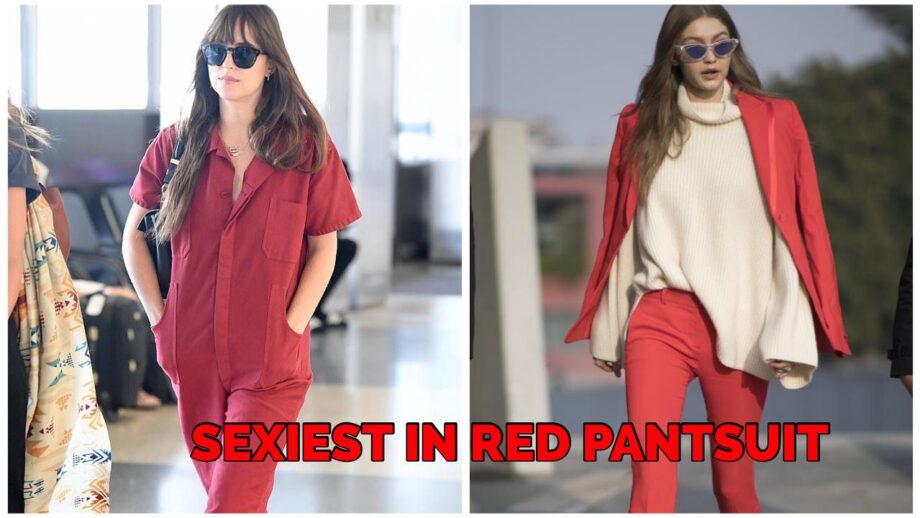 Dakota Johnson Or Gigi Hadid: Who Is The Sexiest Diva In A Red Pantsuit?