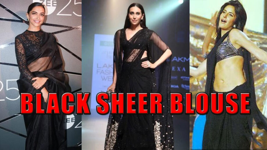 Deepika Padukone, Katrina Kaif, Karisma Kapoor: Which Diva Has The Hottest Look In Black Sheer Blouse? 11