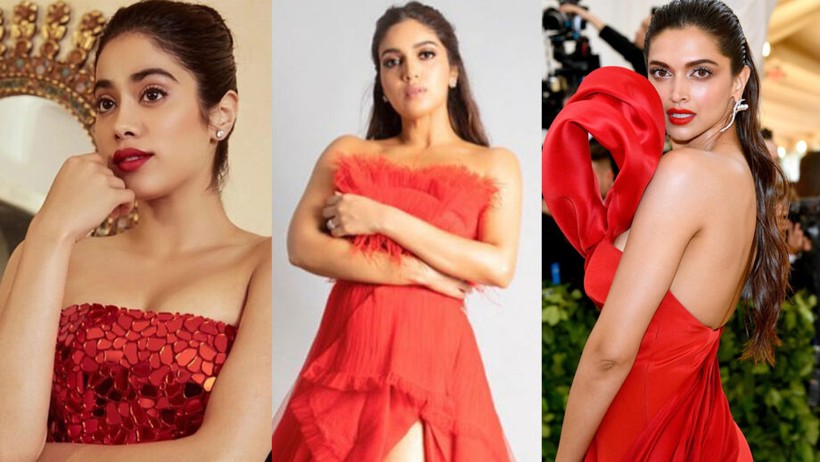 Janhvi Kapoor VS Deepika Padukone VS Bhumi Pednekar: The Flawless Look In Red Gown 1