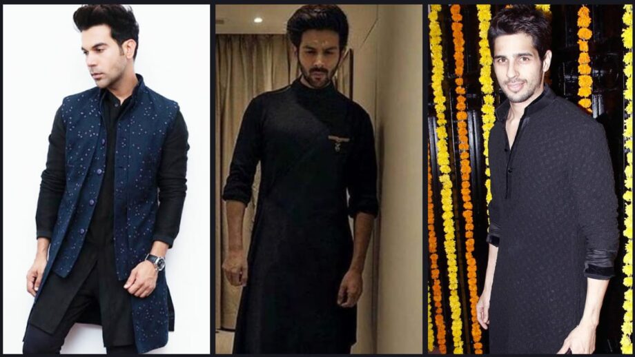 Kartik Aaryan, Siddharth Malhotra Or Rajkummar Rao: Who Styled The Black Kurta Look Best?