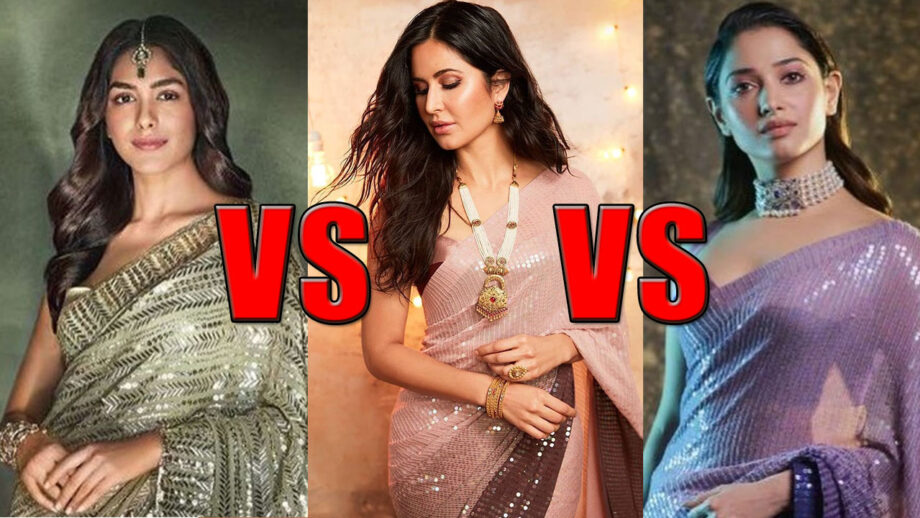 Katrina Kaif, Tamannaah Bhatia, Or Mrunal Thakur: Actresses Who Looked Sexiest In Sequin Saree?